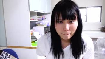 Asian chick defecating post-dinner